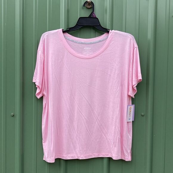 Short Sleeve Knit Sleep T-Shirt & Cropped Sleep Pants Lounge Pajama Size 2X - Picture 3 of 9